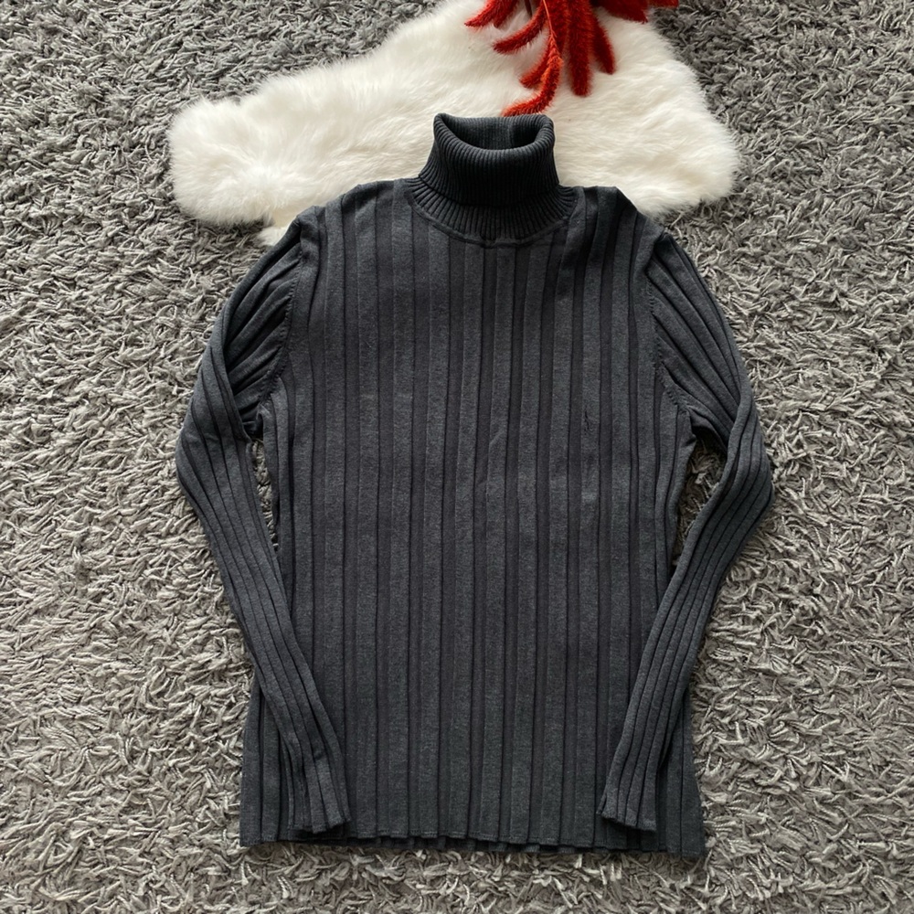 Style & Co. Ribbed Silk Turtleneck Sweater